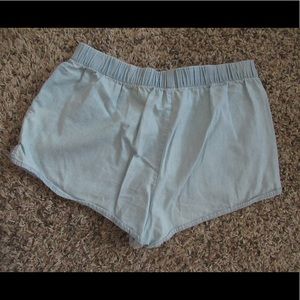 Light blue denim cloth shorts